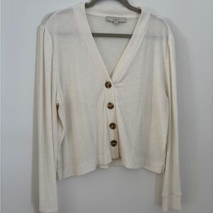 LOFT White Button-Up Women's Top